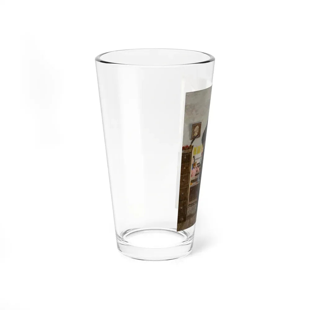 Becky's Eyes Seemed Pay Enough for a Hundred Floggings, The Adventures of Tom Sawyer book illustration, 1966 (Magazine Illustration) Pint Glass 16oz - Go Mug Yourself