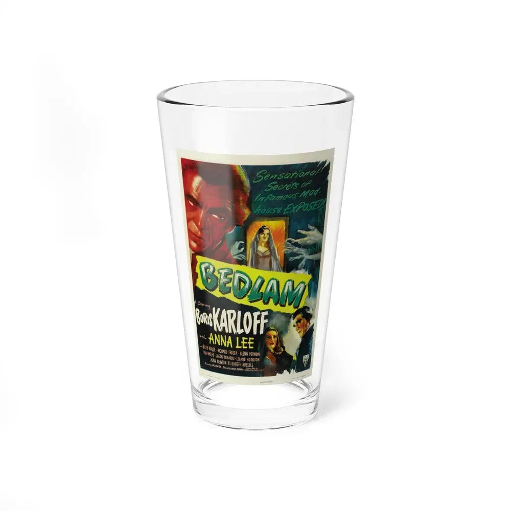 BEDLAM 1946 Movie Poster - Pint Glass 16oz 16oz - Go Mug Yourself