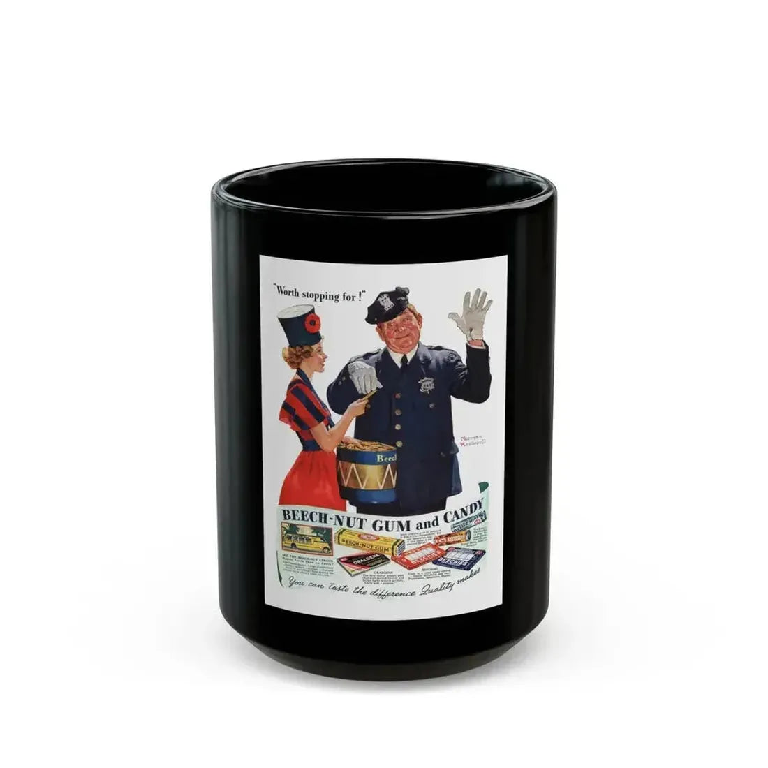 Beech-Nut Gum and Candy ad, The American Magazine, June 1937 - Black Coffee Mug 15oz - Go Mug Yourself