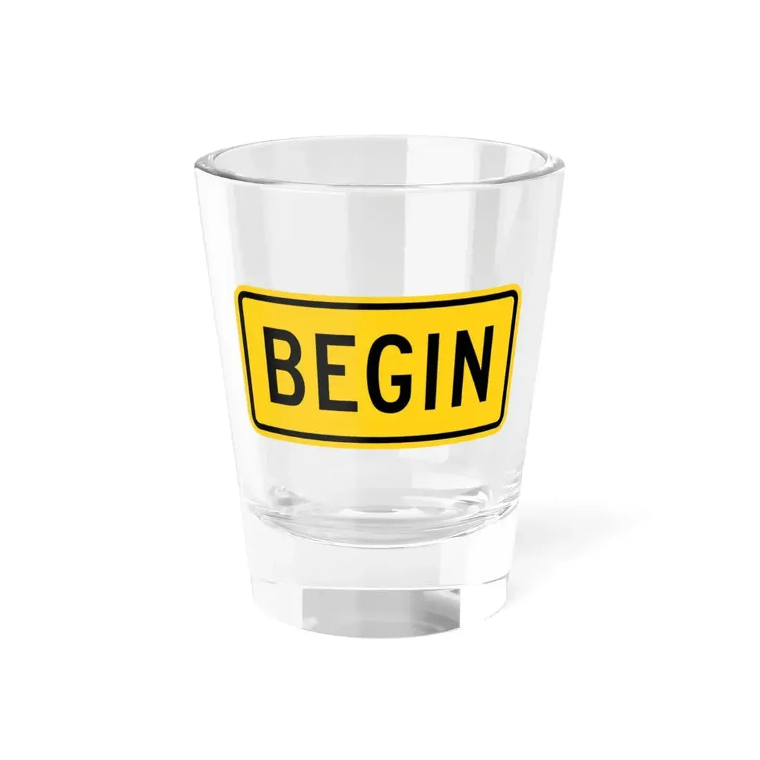 Begin plate Wyoming (Wyoming) (Road Sign) Shot Glass 1.5oz 1.5oz - Go Mug Yourself