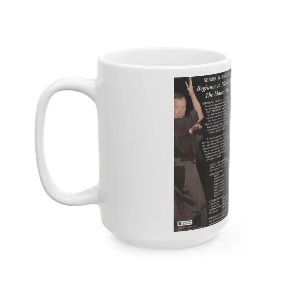 BEGINNER TO BLACK BELT THE MASTER TEXT (VHS COVER) - White Coffee Mug - Go Mug Yourself