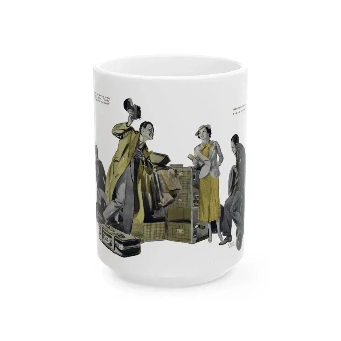 Beginning - Dark Masquerade (2), Liberty magazine, May 23, 1936 - White Coffee Mug 15oz - Go Mug Yourself