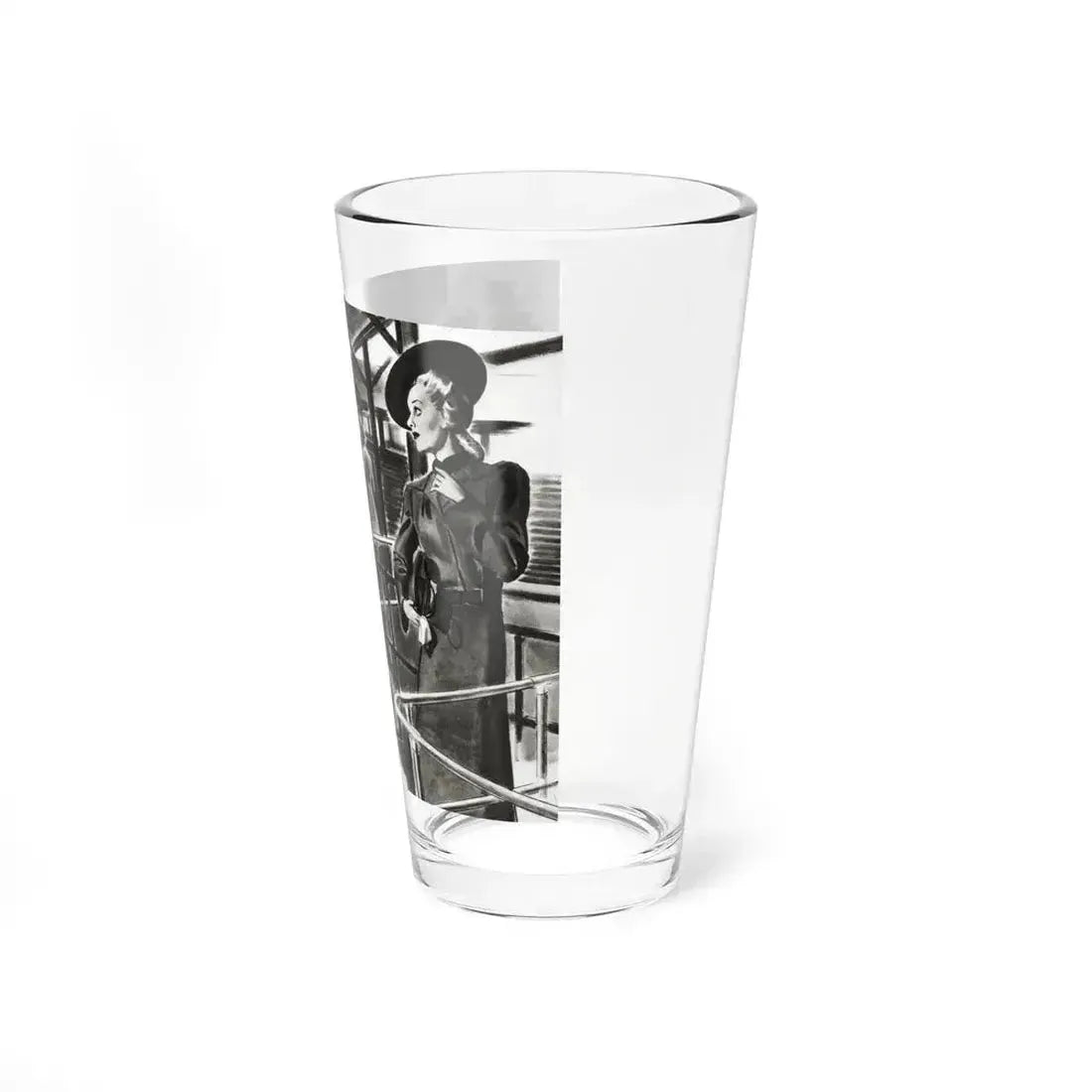Beginning - Footsteps Behind Her, Liberty magazine, June 21, 1941 (Magazine Illustration) Pint Glass 16oz - Go Mug Yourself