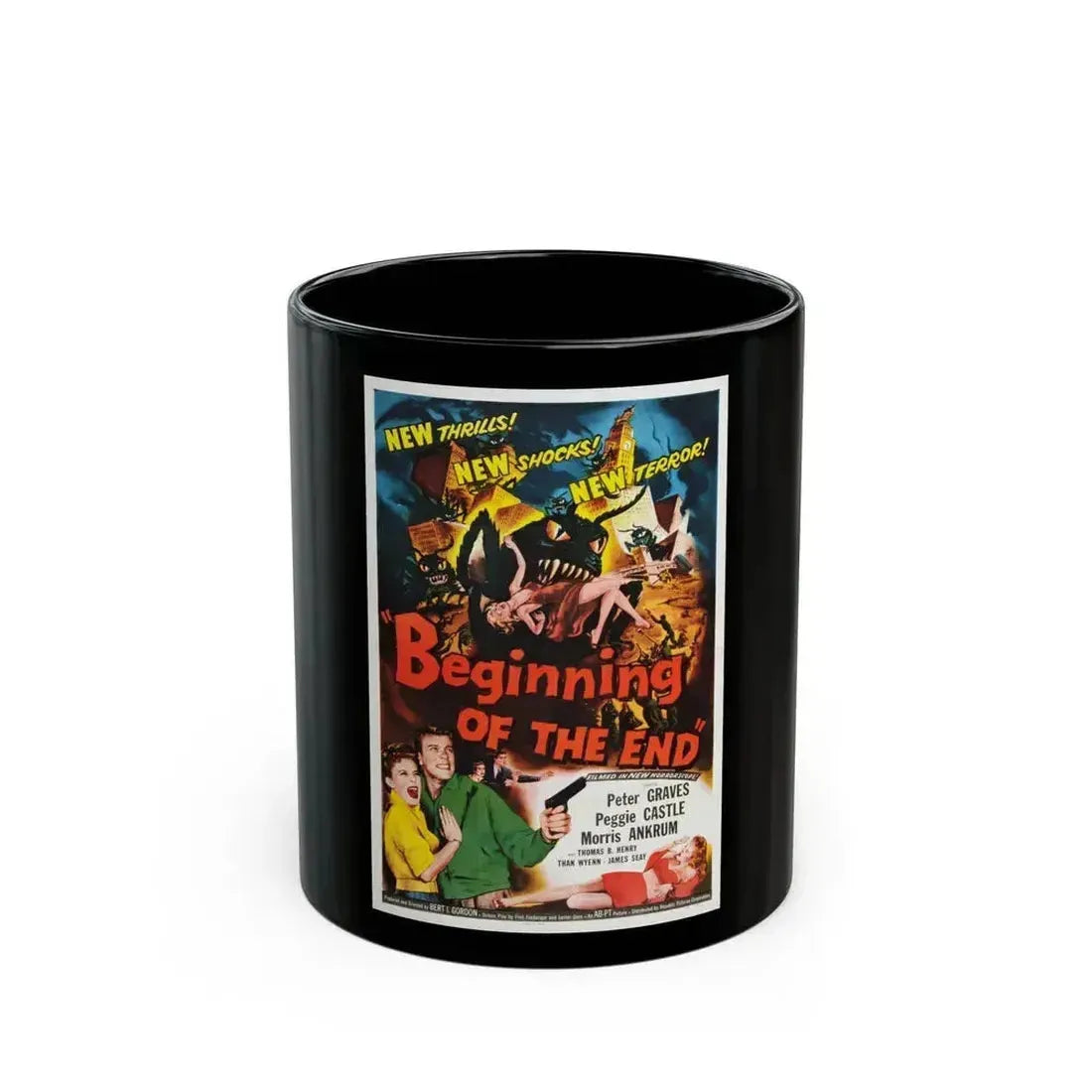 BEGINNING OF THE END (3) 1957 Movie Poster - Black Coffee Mug 11oz - Go Mug Yourself