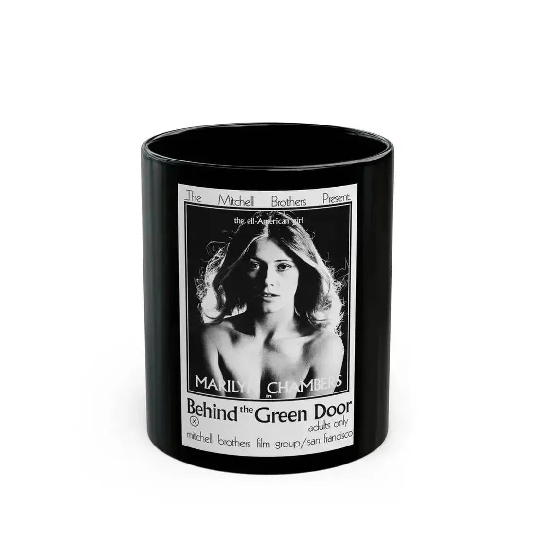 BEHIND THE GREEN DOOR 1972 Movie Poster - Black Coffee Mug 11oz - Go Mug Yourself