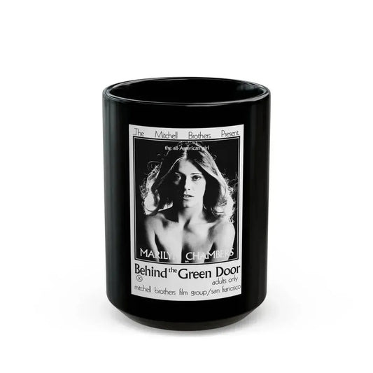 BEHIND THE GREEN DOOR 1972 Movie Poster - Black Coffee Mug 15oz - Go Mug Yourself