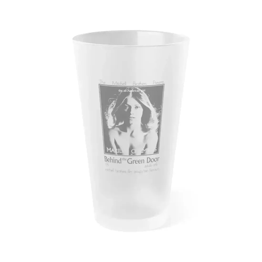 BEHIND THE GREEN DOOR 1972 Movie Poster - Frosted Pint Glass 16oz 16oz Frosted - Go Mug Yourself