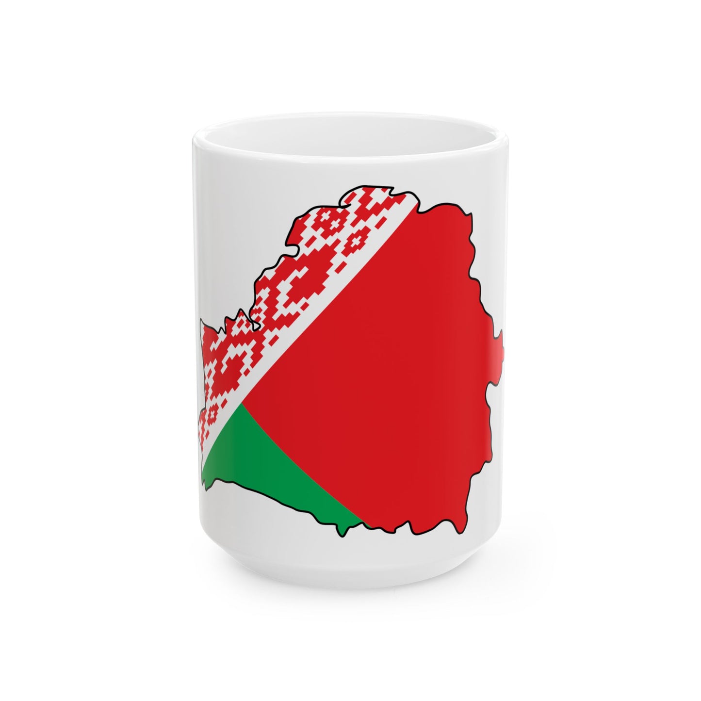 Belarus map and flag (Belarus) White Coffee Mug-15oz-Go Mug Yourself