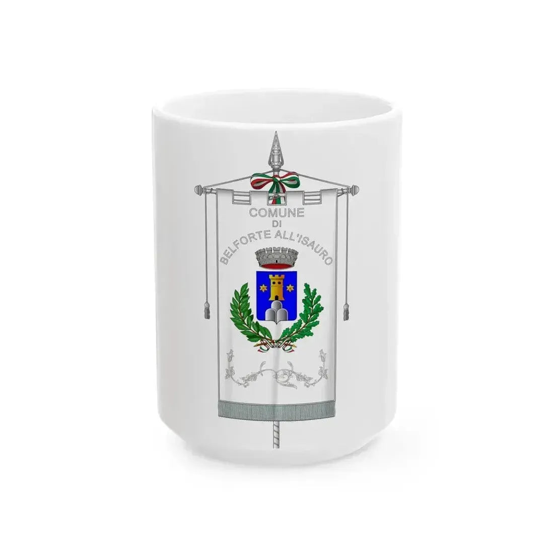 Belforte allIsauro-Gonfalone (Italy) White Coffee Mug 15oz - Go Mug Yourself
