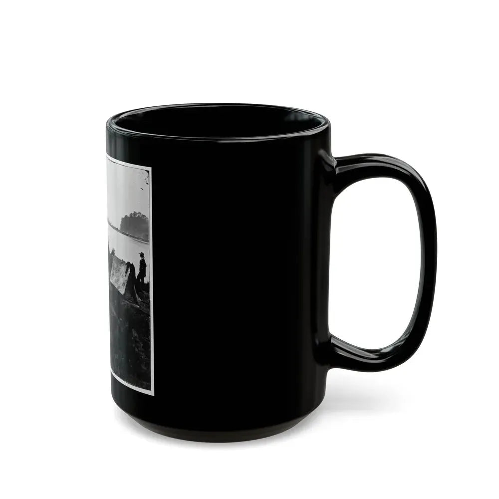 Belle Plain Landing, Virginia. Distance View Of Belle Plain Landing On The James River (U.S. Civil War) Black Coffee Mug - Go Mug Yourself