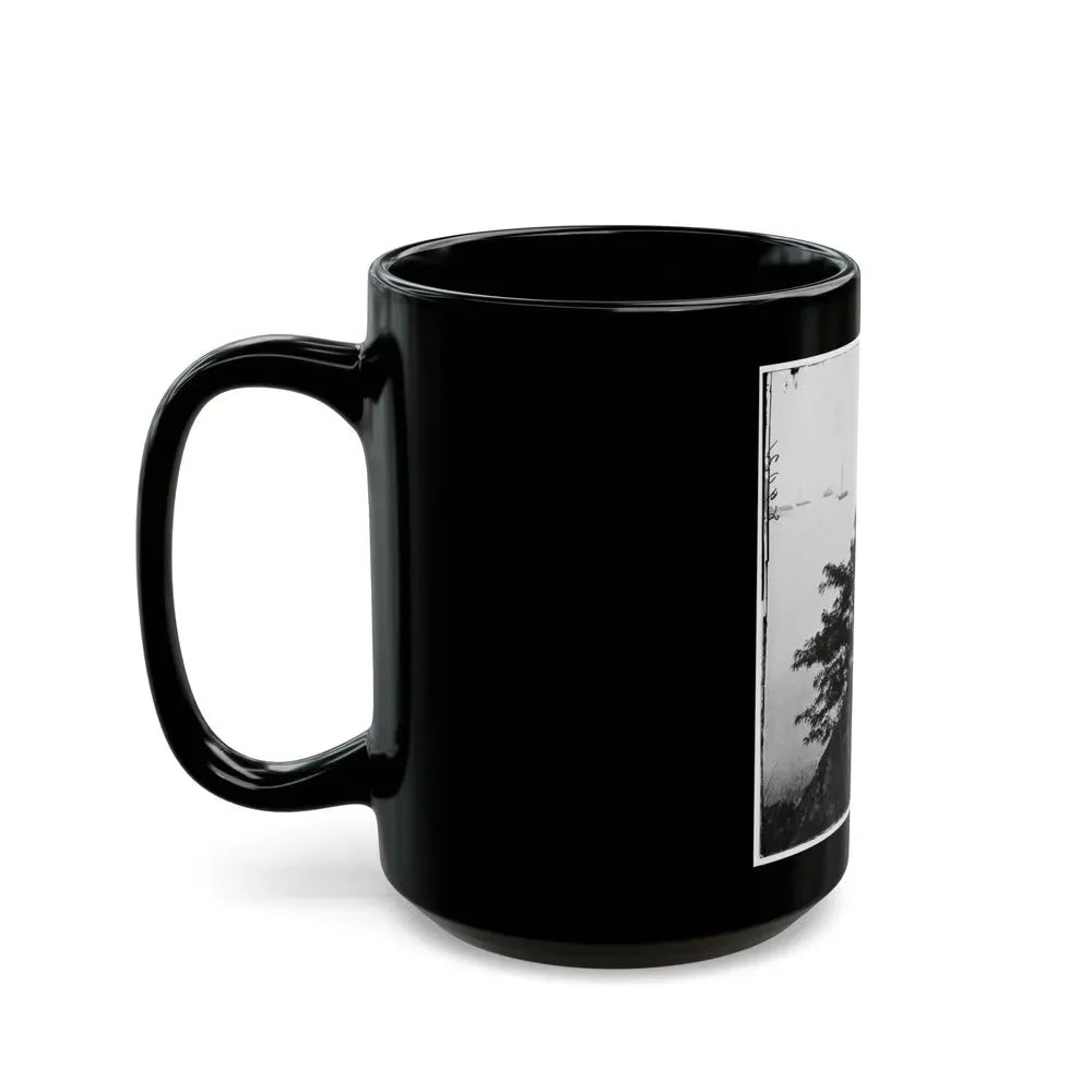 Belle Plain Landing, Virginia. Distance View Of Belle Plain Landing On The James River (U.S. Civil War) Black Coffee Mug - Go Mug Yourself