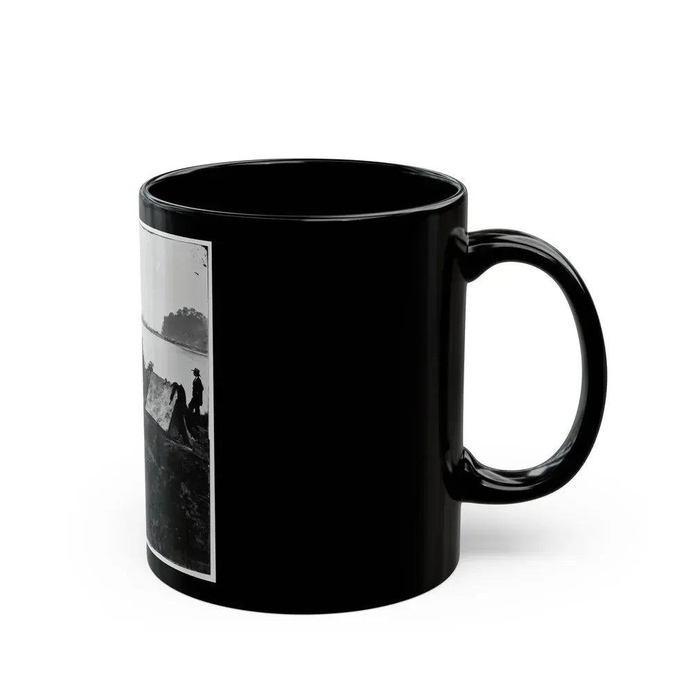 Belle Plain Landing, Virginia. Distance View Of Belle Plain Landing On The James River (U.S. Civil War) Black Coffee Mug - Go Mug Yourself