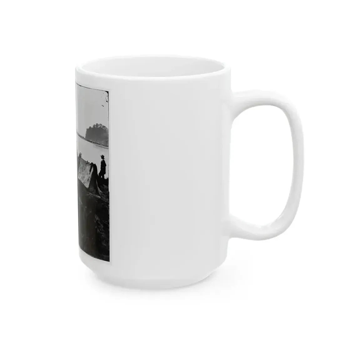 Belle Plain Landing, Virginia. Distance View Of Belle Plain Landing On The James River (U.S. Civil War) White Coffee Mug - Go Mug Yourself