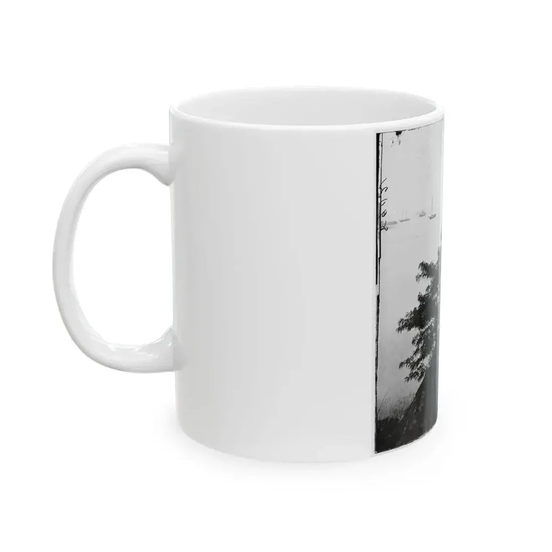 Belle Plain Landing, Virginia. Distance View Of Belle Plain Landing On The James River (U.S. Civil War) White Coffee Mug - Go Mug Yourself