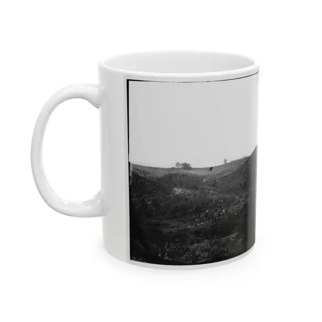 Belle Plain, Virginia. Encampment Of 7,000 Confederates In The Punch Bowl (2) (U.S. Civil War) White Coffee Mug - Go Mug Yourself