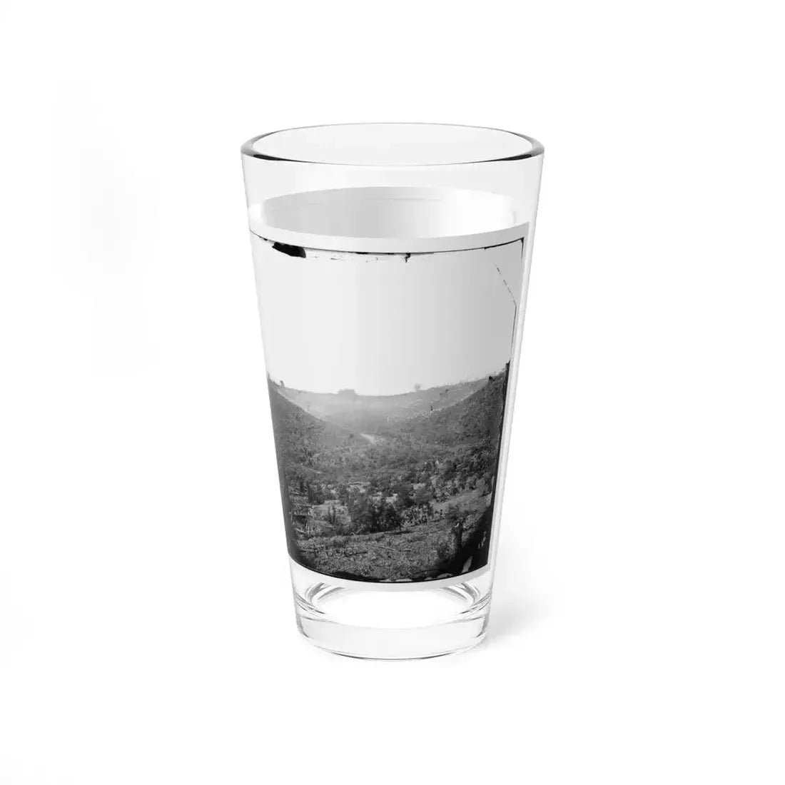 Belle Plain, Virginia (Vicinity). Encampment Of 7,000 Confederates In The Punch Bowl (U.S. Civil War) Pint Glass 16oz - Go Mug Yourself