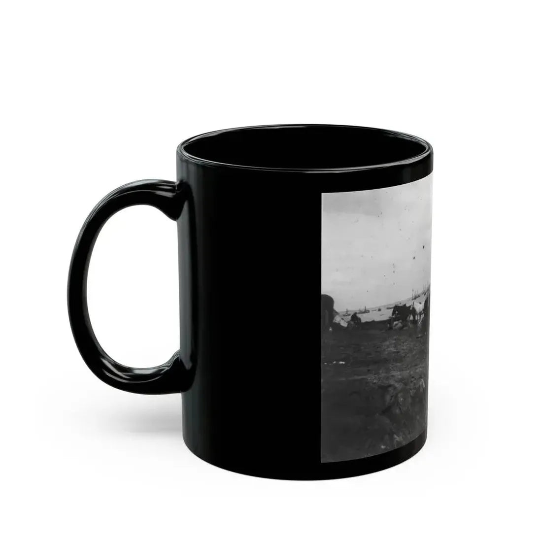 Belle Plains, Va., May 16, 1864, Encampment Of 2nd New York And 1st Massachusetts Heavy Artillery (U.S. Civil War) Black Coffee Mug - Go Mug Yourself