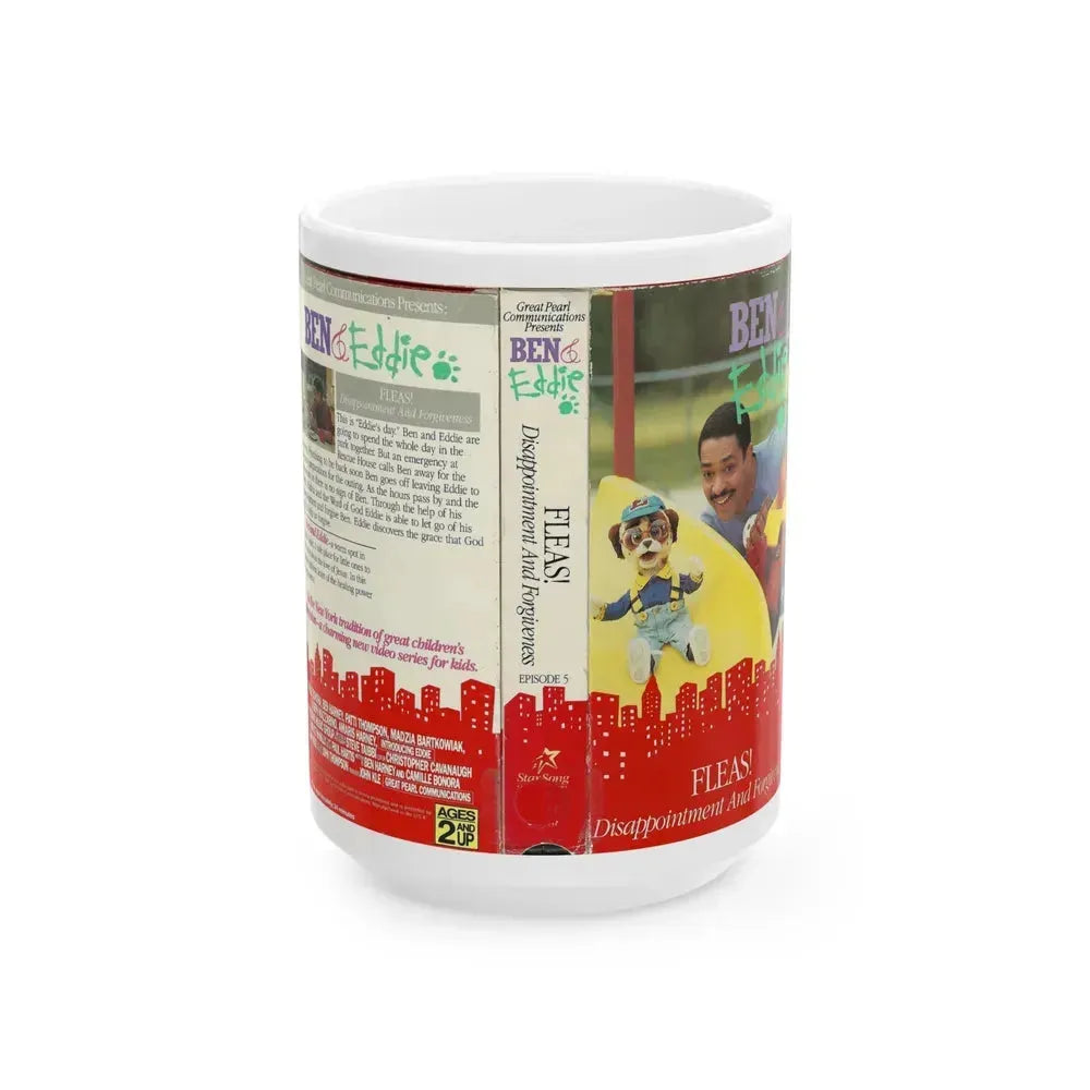 BEN AND EDDIE FLEAS DISAPOINTMENT AND FORGIVENESS (VHS COVER) - White Coffee Mug 15oz - Go Mug Yourself