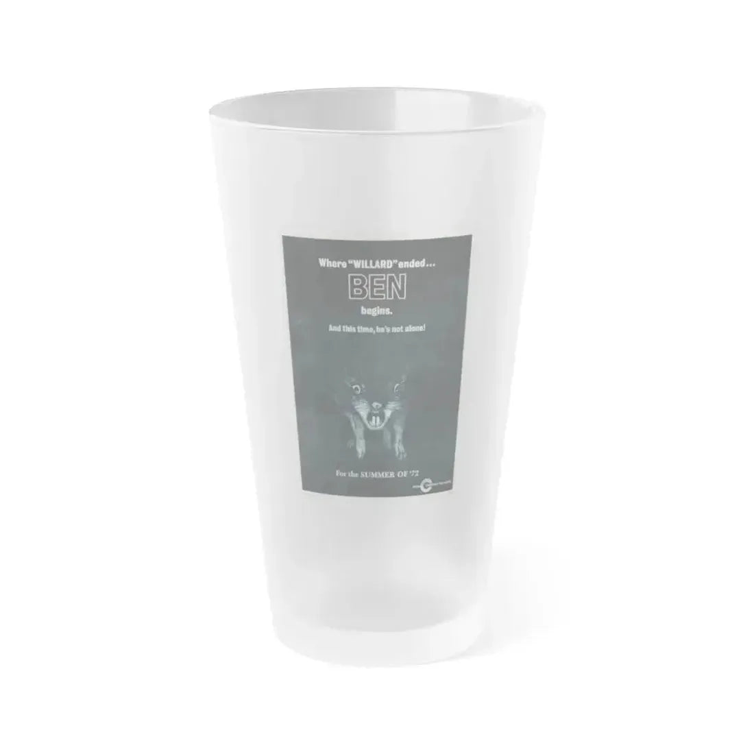 BEN (TEASER) 1972 Movie Poster - Frosted Pint Glass 16oz 16oz Frosted - Go Mug Yourself