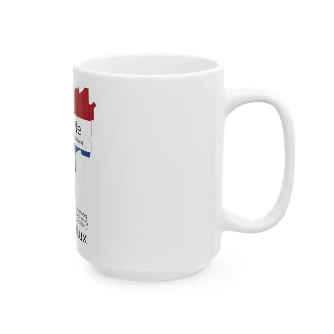 Benelux schematic map (Belgium) White Coffee Mug - Go Mug Yourself