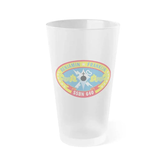 Benjamin Franklin SSBN 640 (U.S. Navy) Frosted Pint Glass 16oz Default Title - Go Mug Yourself