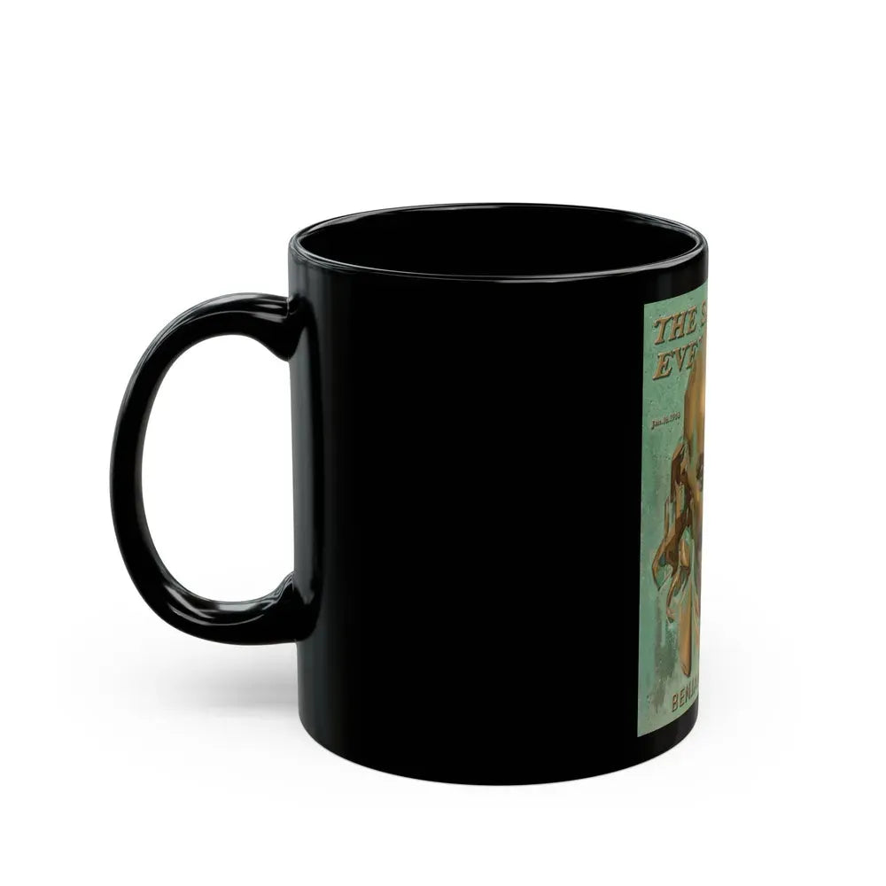 Benjamin Franklin, The Saturday Evening Post unpublished cover, circa 1943 - Black Coffee Mug - Go Mug Yourself