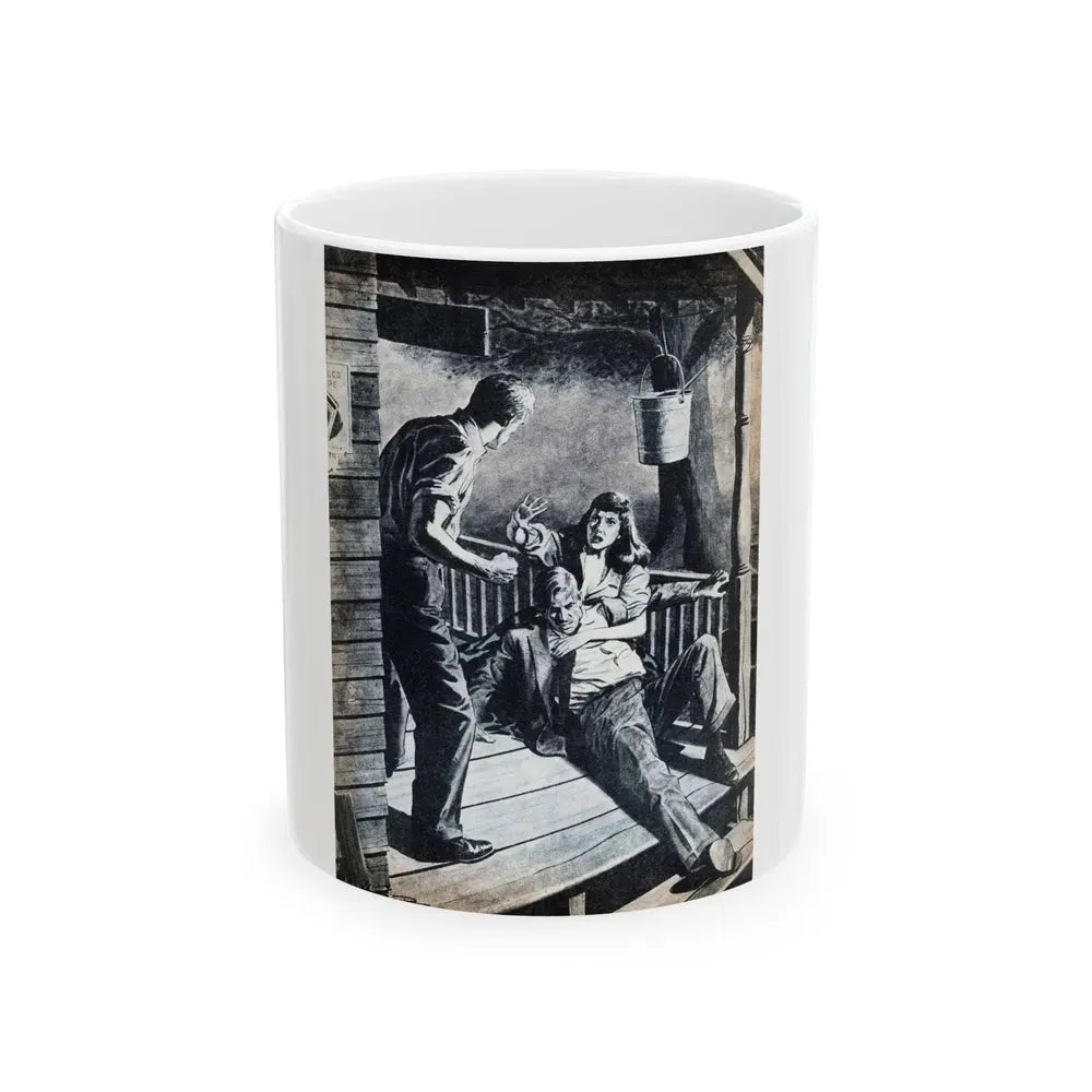 Bennie Brought a Gun, Bluebook for Men, January 1956 - White Coffee Mug 11oz - Go Mug Yourself