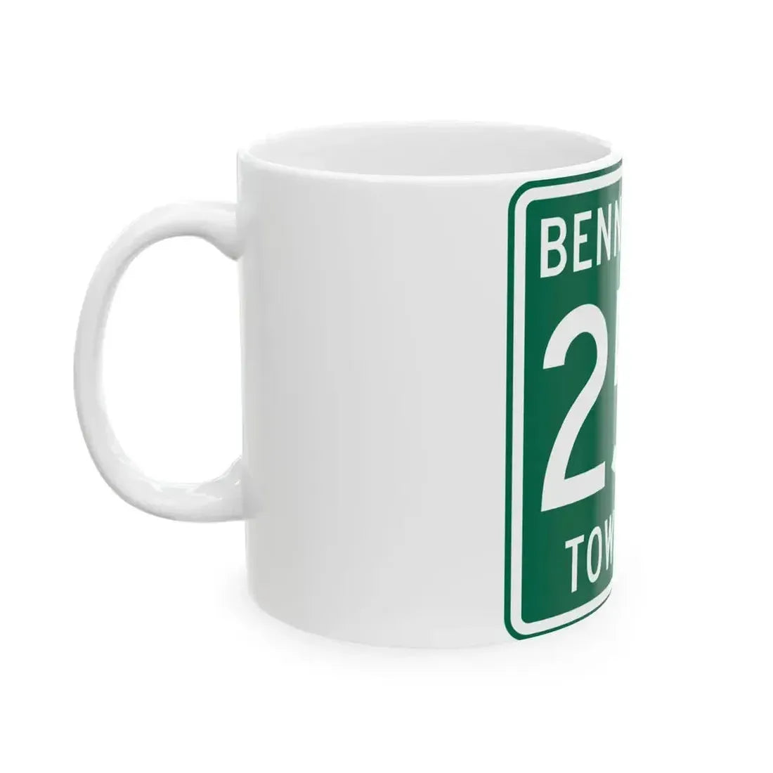 Bennington Township Route 256 Morrow County Ohio (Ohio) (Road Sign) White Coffee Mug - Go Mug Yourself