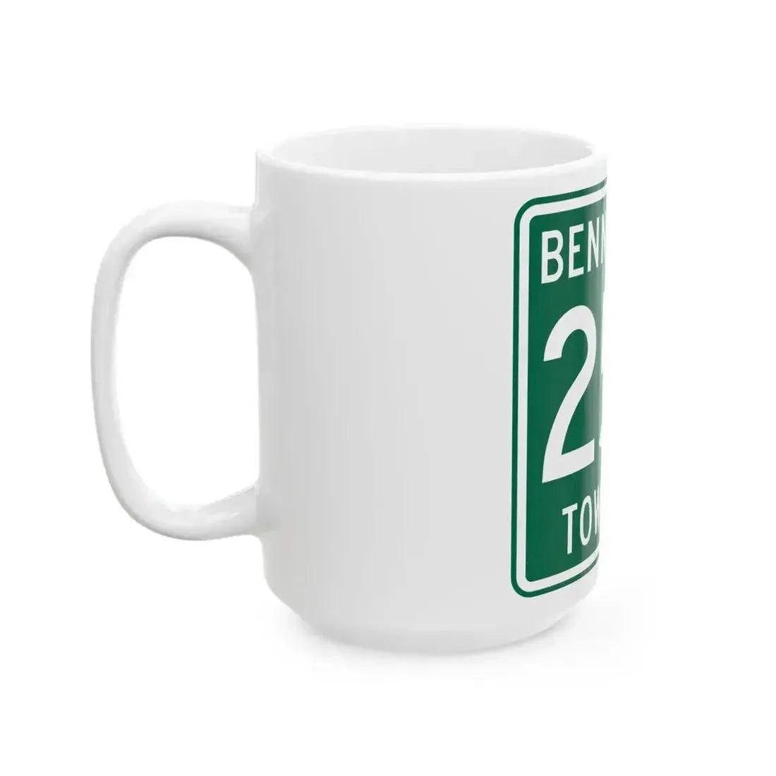 Bennington Township Route 256 Morrow County Ohio (Ohio) (Road Sign) White Coffee Mug - Go Mug Yourself