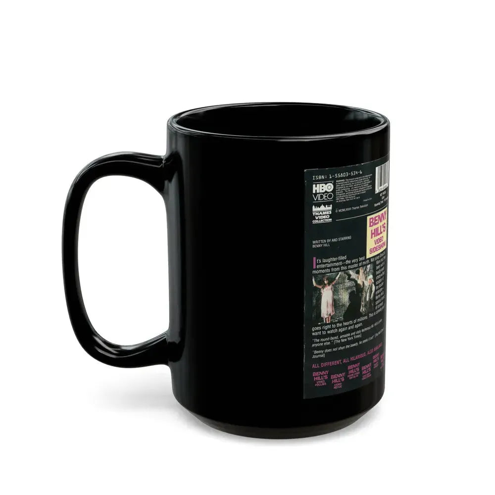 BENNY HILLS VIDEO SIDESHOW (VHS COVER) - Black Coffee Mug - Go Mug Yourself
