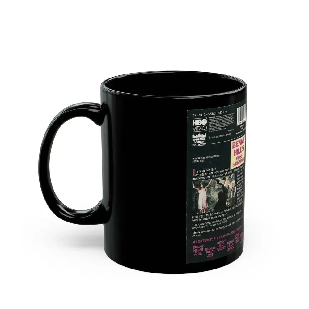 BENNY HILLS VIDEO SIDESHOW (VHS COVER) - Black Coffee Mug - Go Mug Yourself