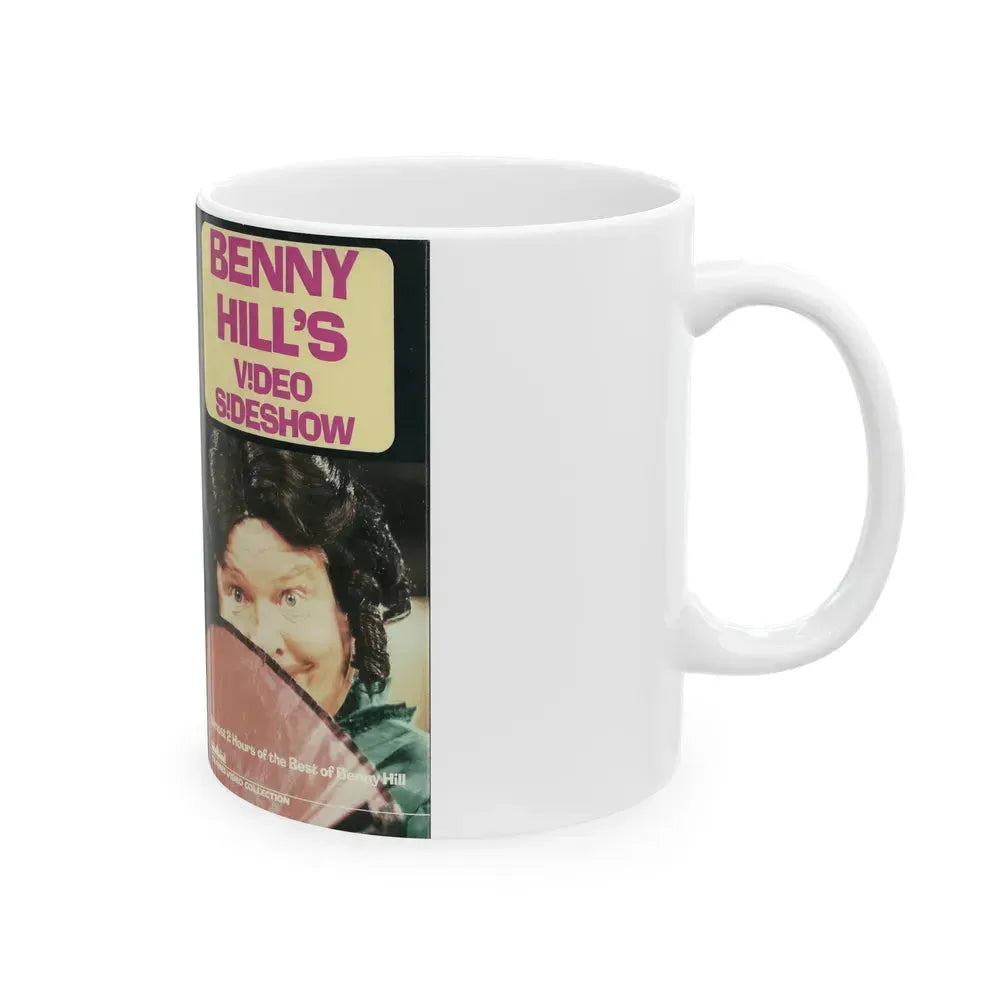 BENNY HILLS VIDEO SIDESHOW (VHS COVER) - White Coffee Mug - Go Mug Yourself