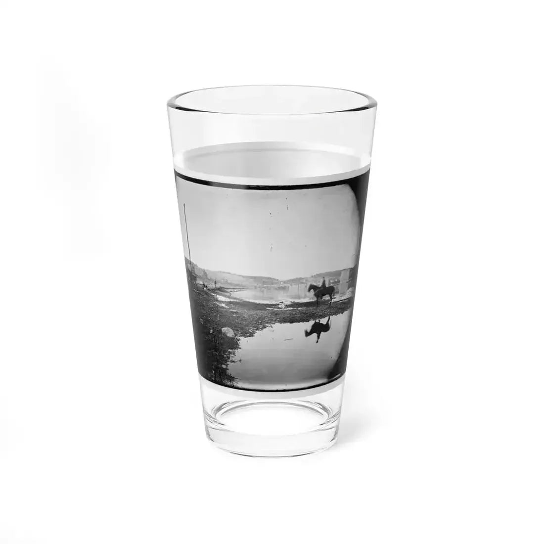 Berlin (Now Brunswick), Md. Pontoon Bridge And Ruins Of The Stone Bridge Across The Potomac (Destroyed In 1861) (U.S. Civil War) Pint Glass 16oz - Go Mug Yourself