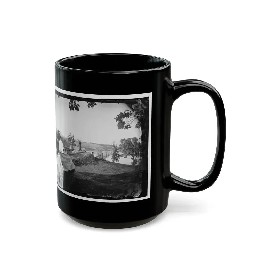 Berlin (Now Brunswick), Md. Pontoon Bridge And Ruins Of The Stone Bridge; Another View (U.S. Civil War) Black Coffee Mug - Go Mug Yourself