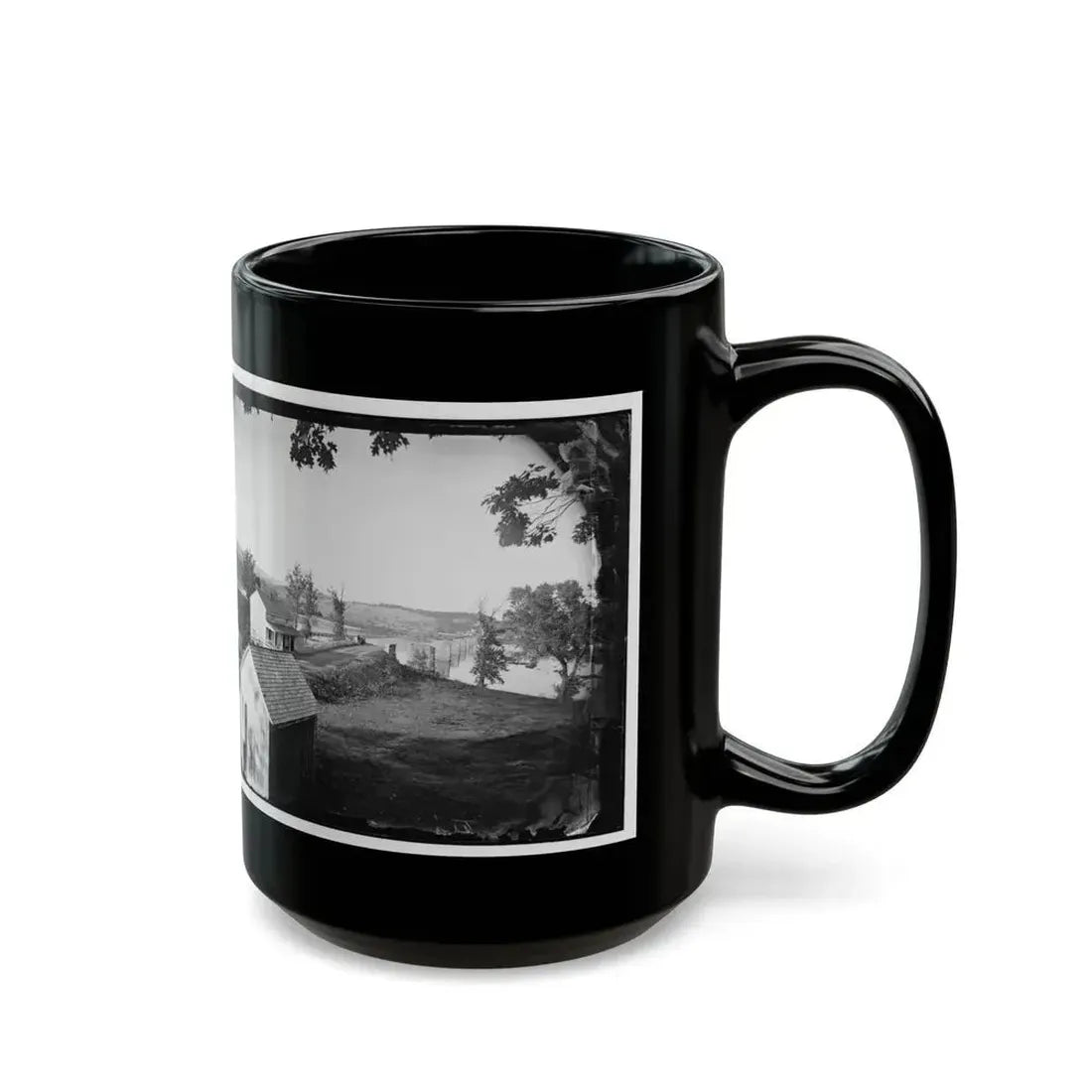 Berlin (Now Brunswick), Md. Pontoon Bridge And Ruins Of The Stone Bridge; Another View (U.S. Civil War) Black Coffee Mug - Go Mug Yourself