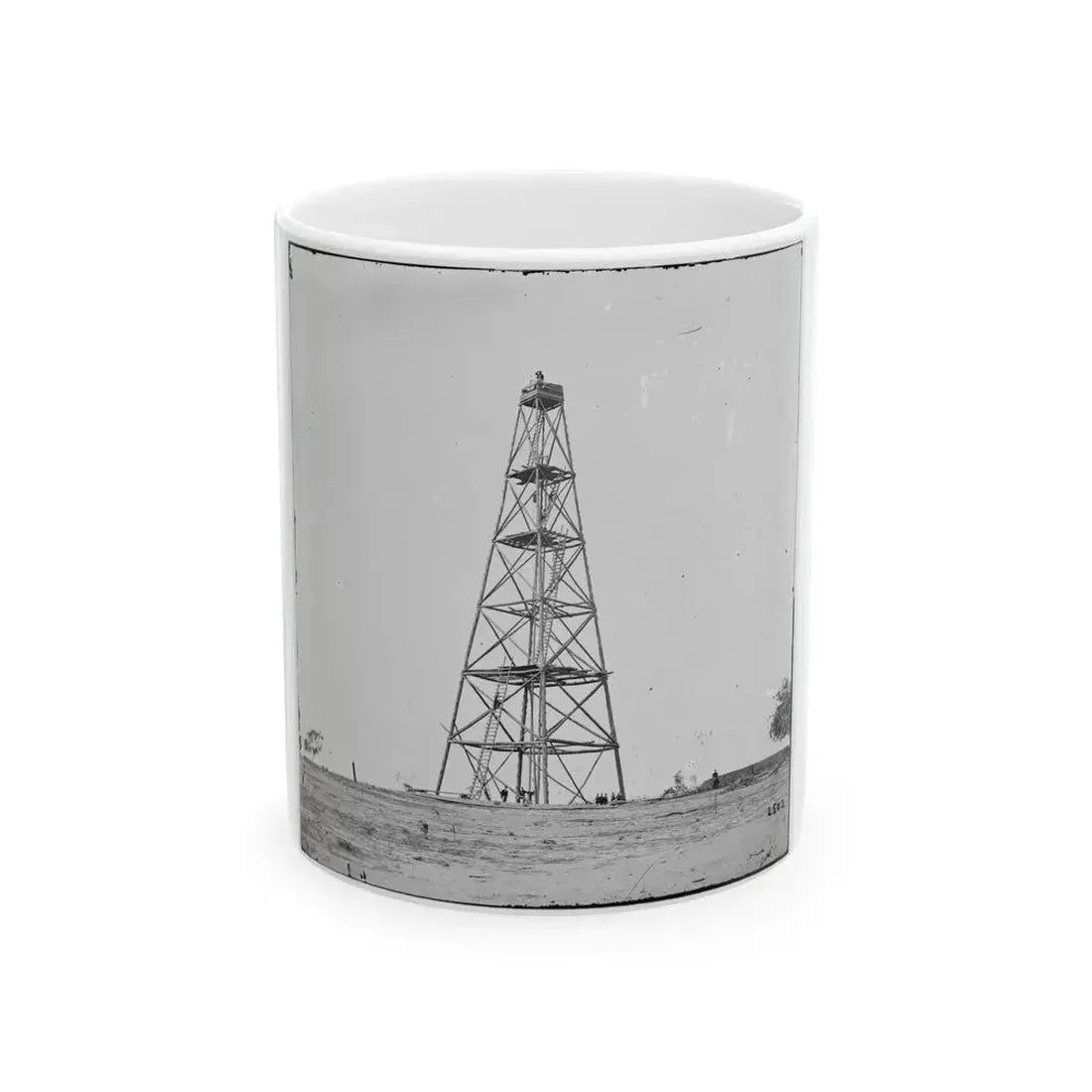 Bermuda Hundred, Va. Signal Tower On Left Of The Line Near The Appomattox River (U.S. Civil War) White Coffee Mug 11oz - Go Mug Yourself
