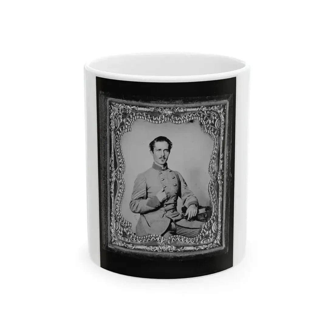 Bernard Bluecher Graves, Corp., C.S.A., Three-Quarter Length Portrait, Seated, Facing Front (U.S. Civil War) White Coffee Mug 11oz - Go Mug Yourself