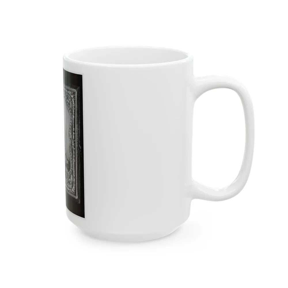 Bernard Bluecher Graves, Corp., C.S.A., Three-Quarter Length Portrait, Seated, Facing Front (U.S. Civil War) White Coffee Mug-Go Mug Yourself