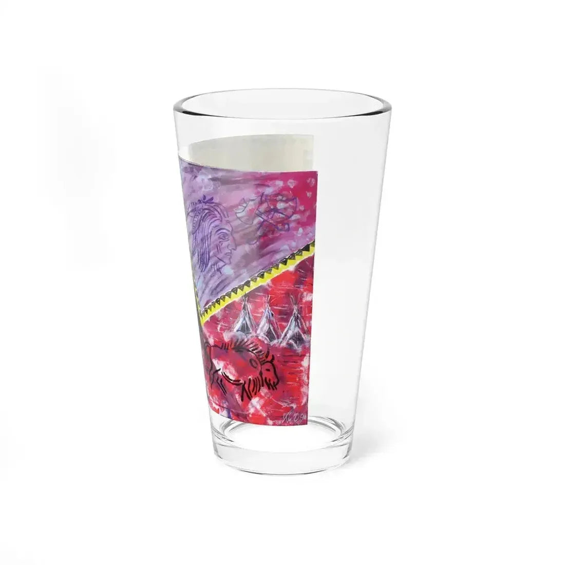 Bernd Kugler - Indianerbild 2 (Native Americans in Art) Pint Glass 16oz - Go Mug Yourself
