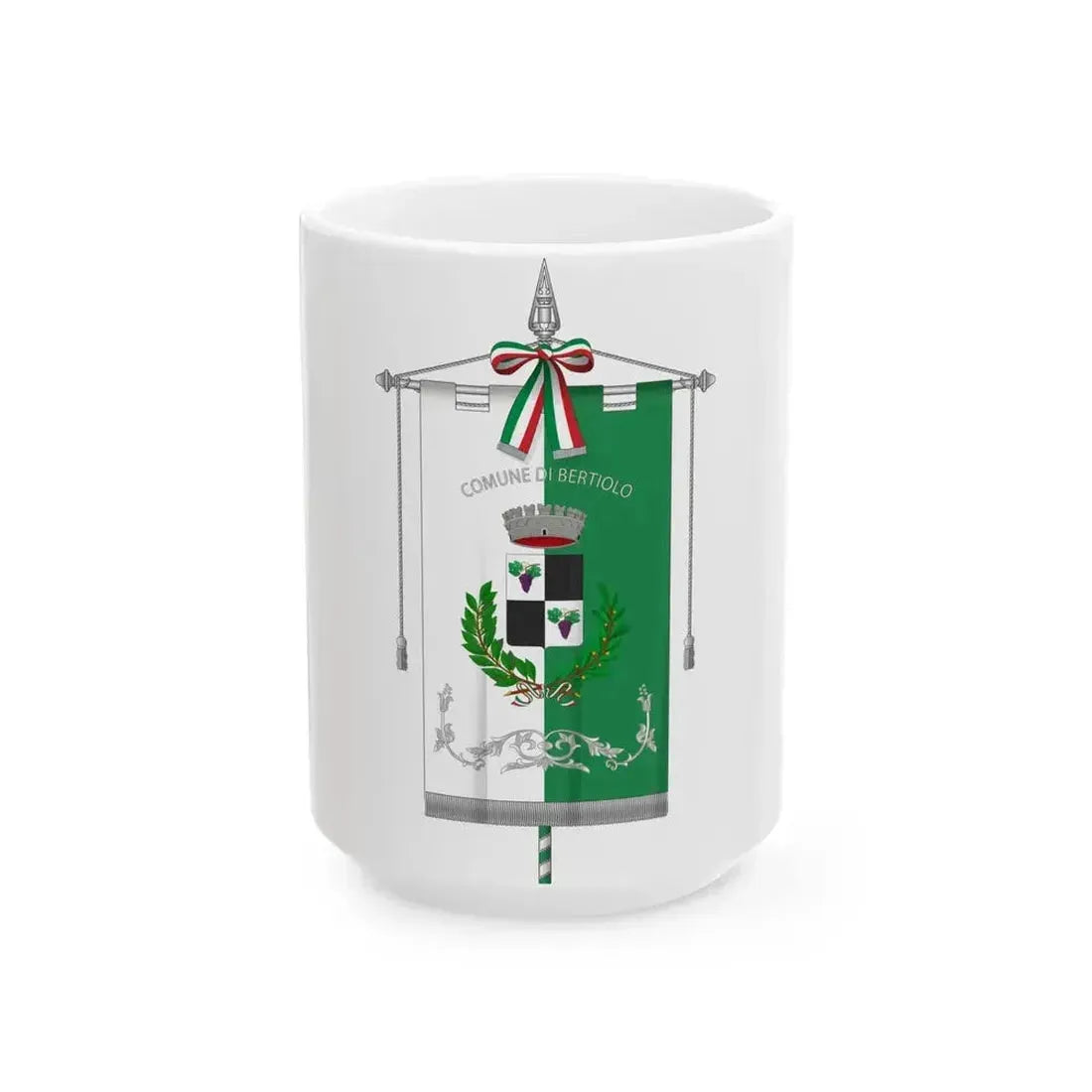 Bertiolo-Gonfalone (Italy) White Coffee Mug 15oz - Go Mug Yourself