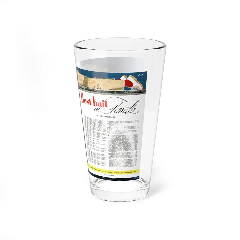 Best Bait in Florida, Collier's, March 5, 1954 (Magazine Illustration) Pint Glass 16oz - Go Mug Yourself