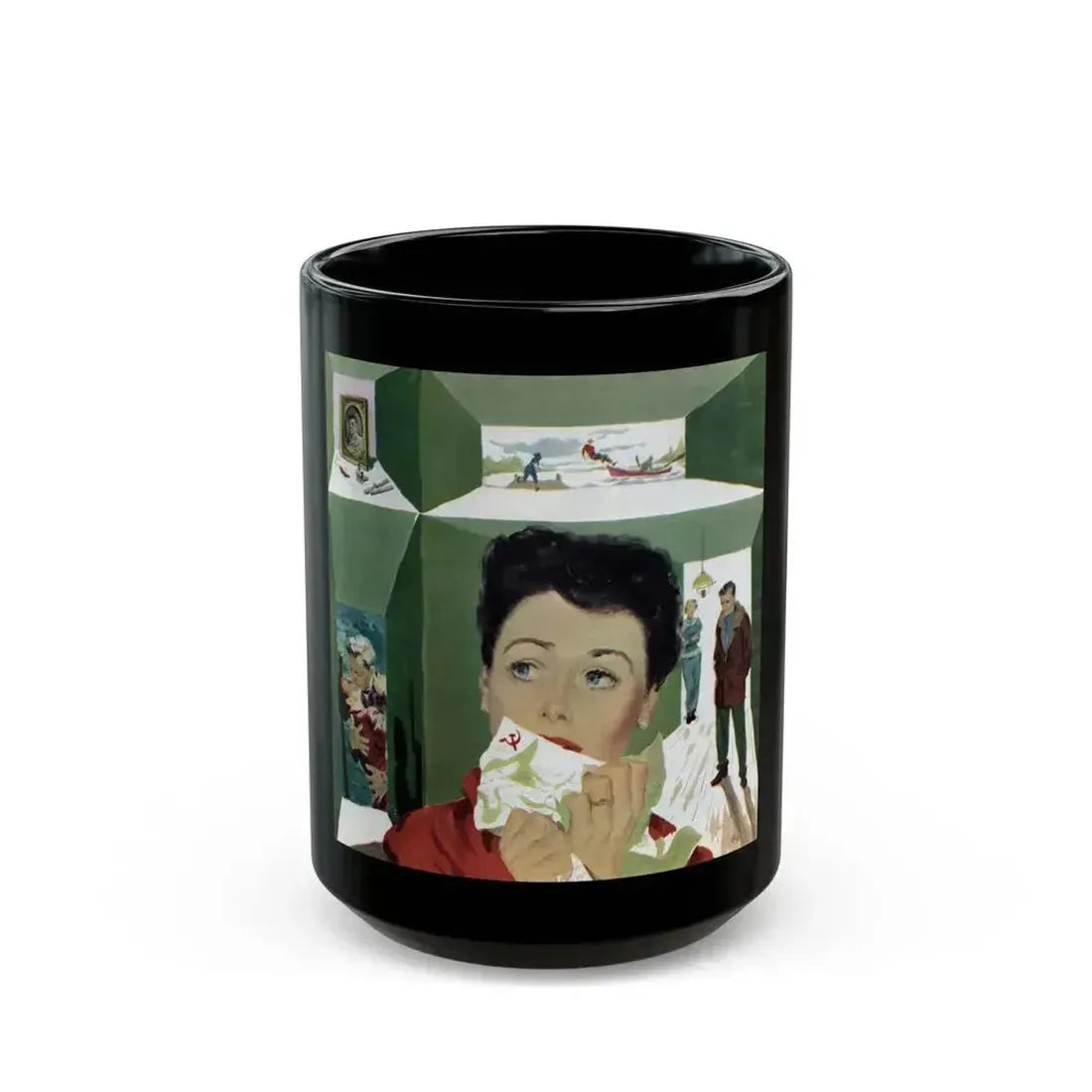 Betrayed (1), The American Magazine, March 1952 - Black Coffee Mug 15oz - Go Mug Yourself