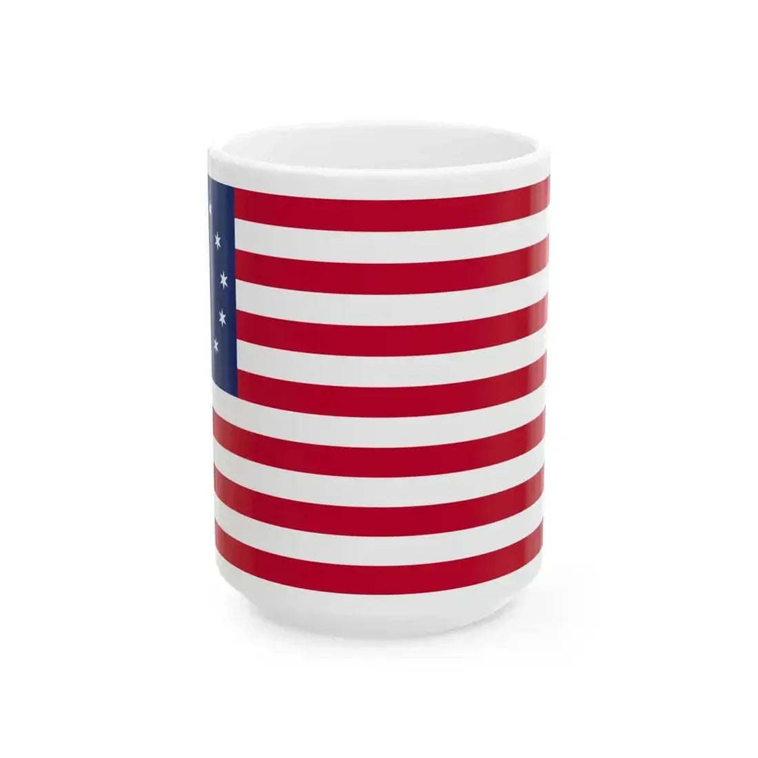Betsy Ross flag 6-pointed stars (United States) White Coffee Mug 15oz - Go Mug Yourself