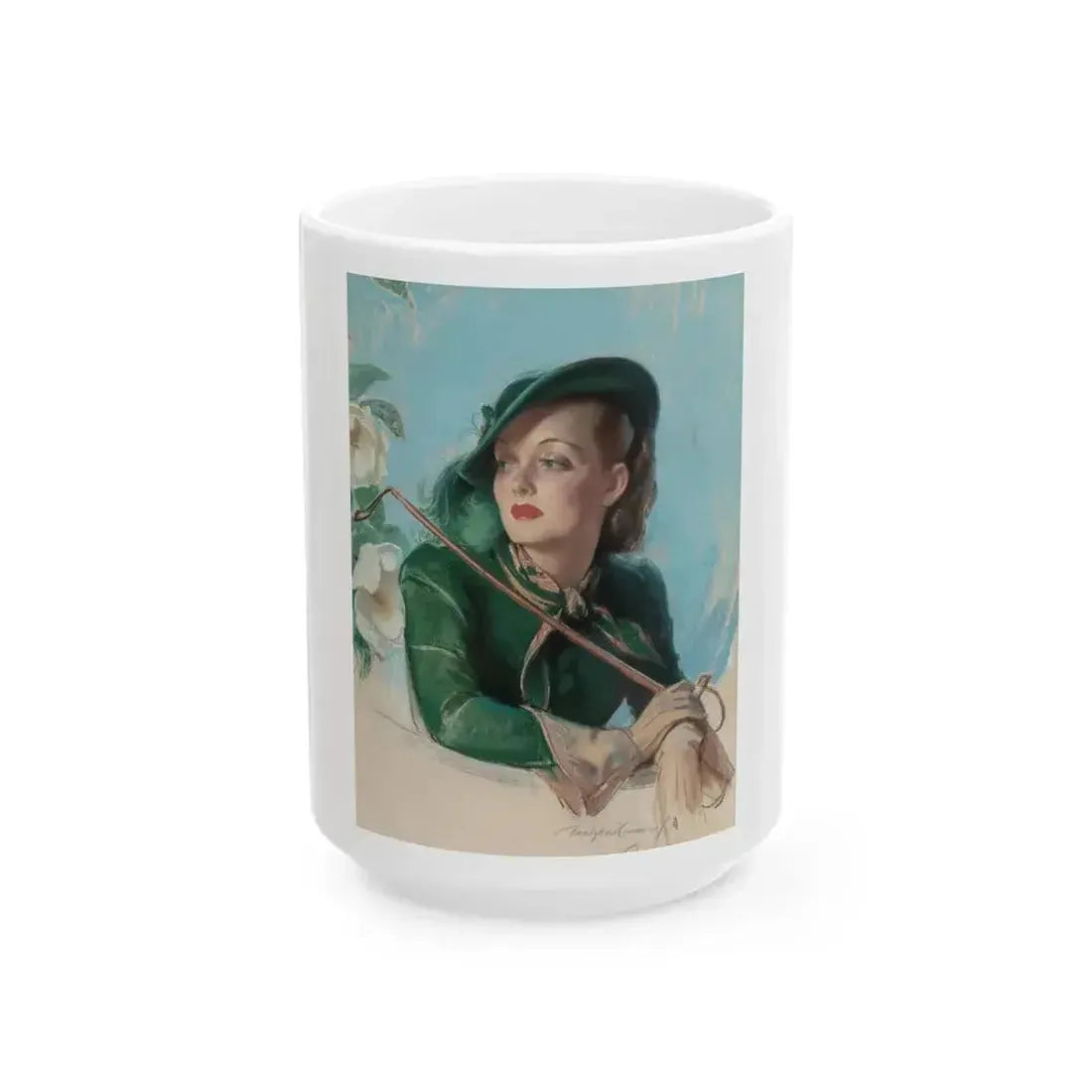 Bette Davis, Cosmopolitan magazine cover, June 1938 - White Coffee Mug 15oz - Go Mug Yourself