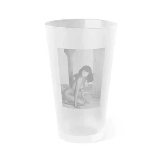 Bettie Page #1006 (Vintage Female Icon) Frosted Pint Glass 16oz 16oz Frosted - Go Mug Yourself