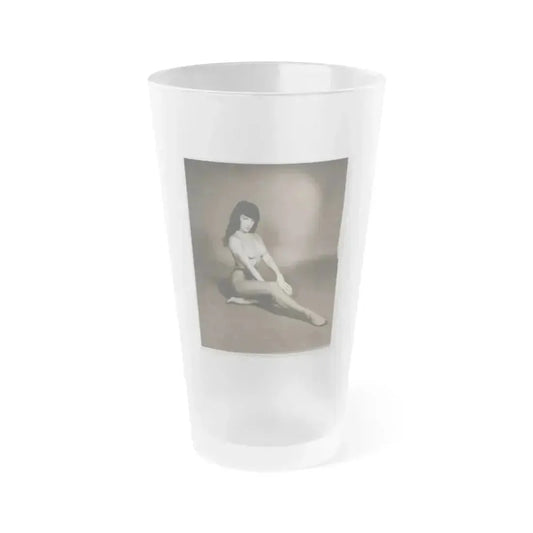 Bettie Page #1011 (Vintage Female Icon) Frosted Pint Glass 16oz 16oz Frosted - Go Mug Yourself