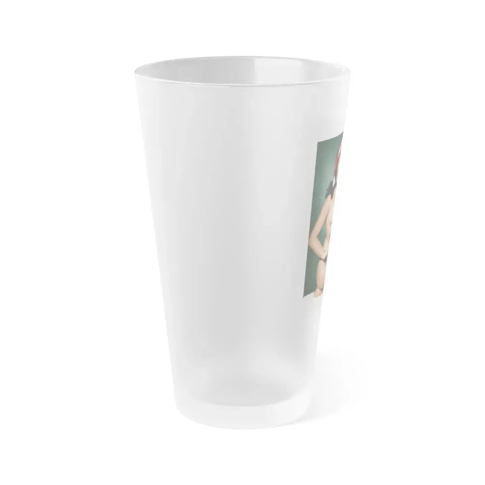 Bettie Page #106 - Playboy Photo Jan. '55 2 (Vintage Female Icon) Frosted Pint Glass 16oz - Go Mug Yourself