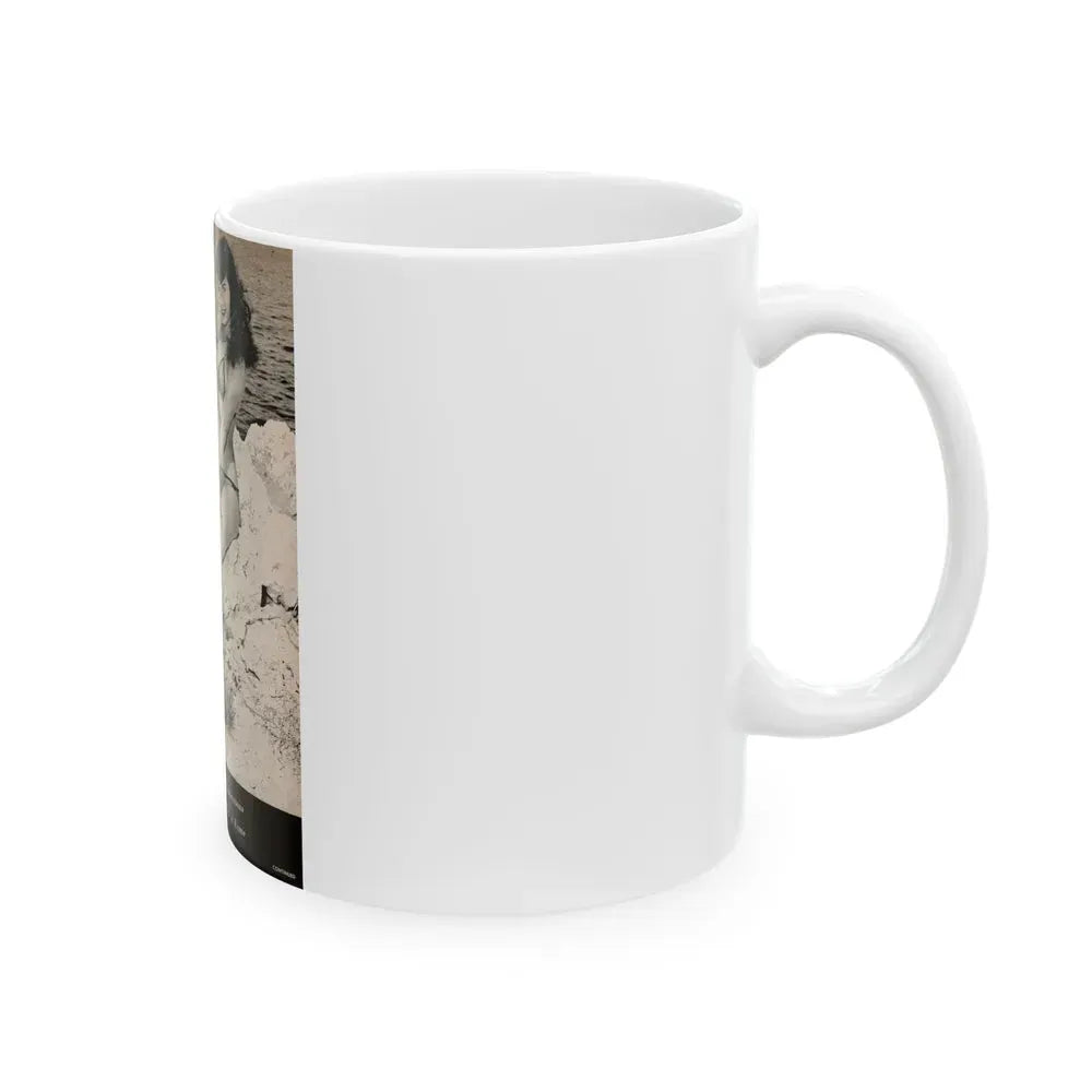 Bettie Page #1070 - Pages 2 of 4 with, 1 Full Page B&W Photo & Caption from After Hours Vol. 1, No. 4 '57 Mag. (Vintage Female Icon) White Coffee Mug - Go Mug Yourself