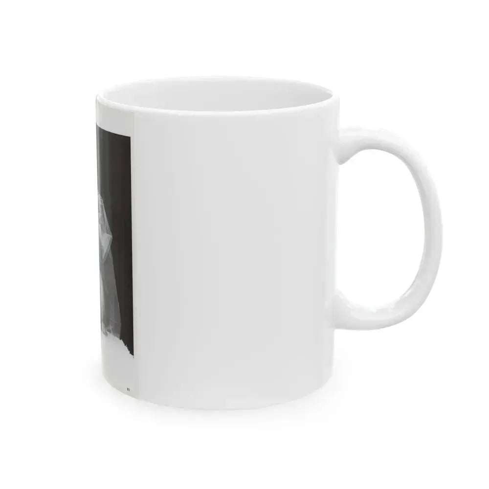 Bettie Page #1073 - Bettie in B&W from a Bunny Yeager Pin-Up Book (Vintage Female Icon) White Coffee Mug - Go Mug Yourself