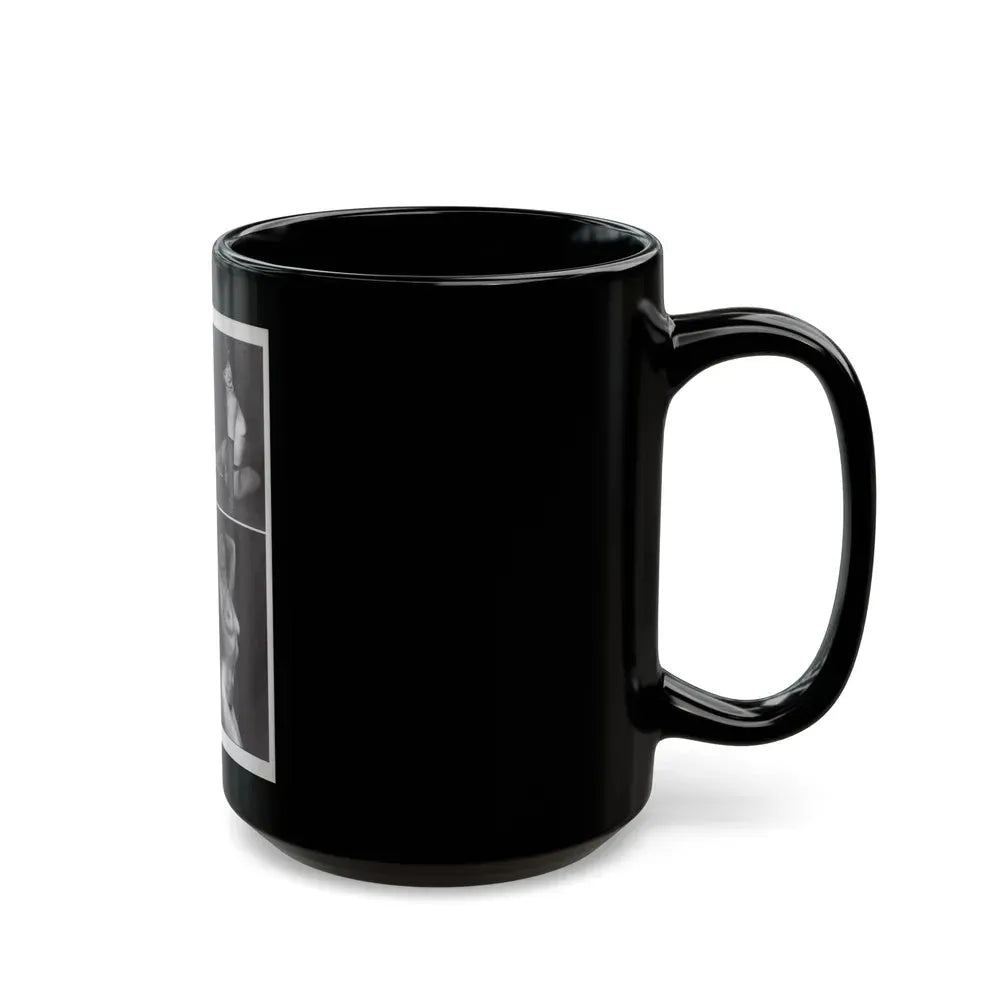 Bettie Page #1079 - 8x11 3 B&W Photos and Brief Article all Bettie on Page 80 of Celebrity Sleuth Mag. '99 (Vintage Female Icon) Black Coffee Mug - Go Mug Yourself